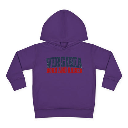 Virginia Born and Raised Bold Southern Streetwear Unisex Toddler Pullover Fleece Hoodie