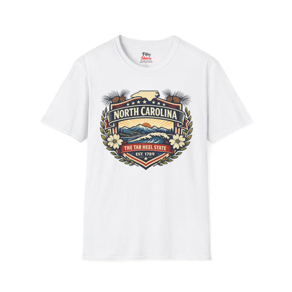 North Carolina Heritage Badge Unisex Softstyle T Shirt State Pride Graphic Tee Collections FS03
