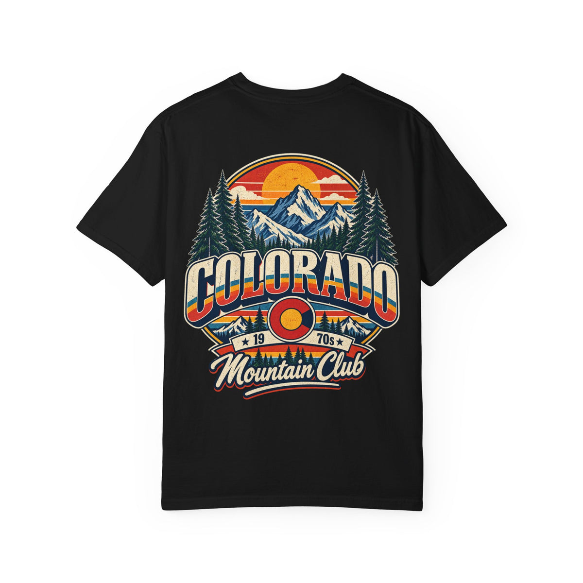 Colorado 1970s Mountain Club  Unisex Comfort Color 1717 Streetwear Graphic Tee