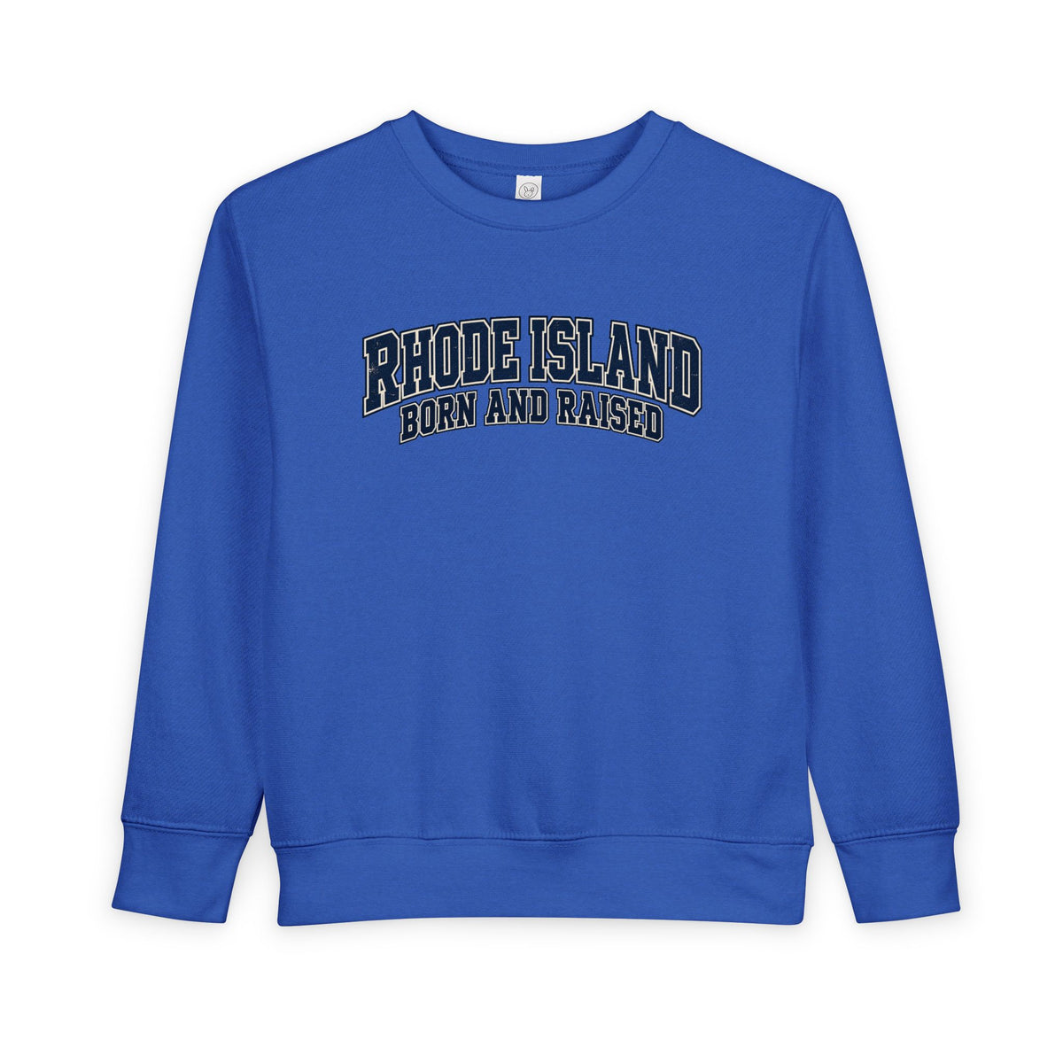 Rhode Island Born and Raised Old-School Athletic Unisex Toddler Sweatshirt