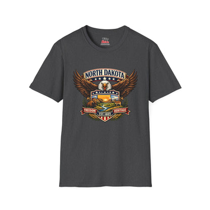 North Dakota Americana Eagle Unisex Softstyle T Shirt State Pride Graphic Tee Collections FS03