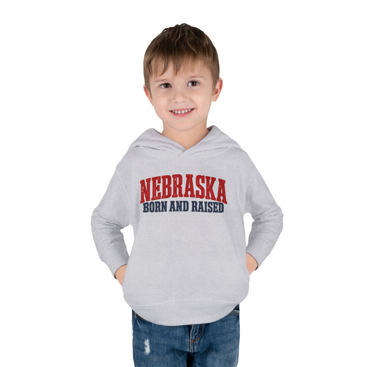Nebraska Born and Raised Great Plains Heritage Unisex Toddler Pullover Fleece Hoodie