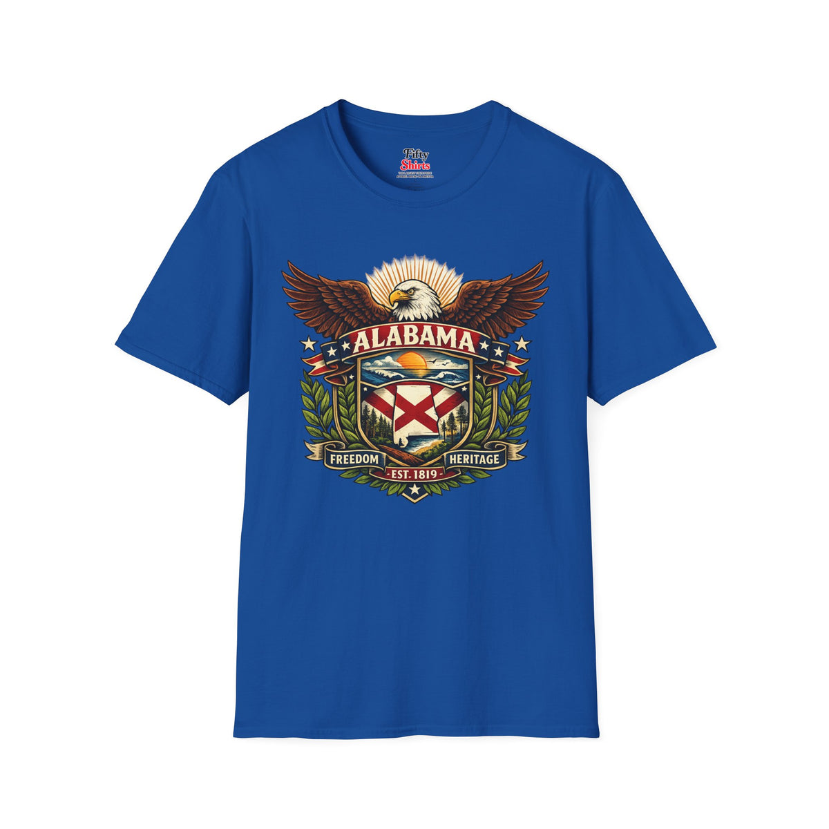 Alabama Americana Eagle Unisex Softstyle T Shirt State Pride Graphic Tee Collections FS03