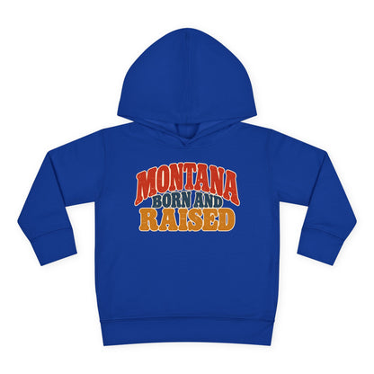 Montana Born and Raised Retro 1970s Unisex Toddler Pullover Fleece Hoodie