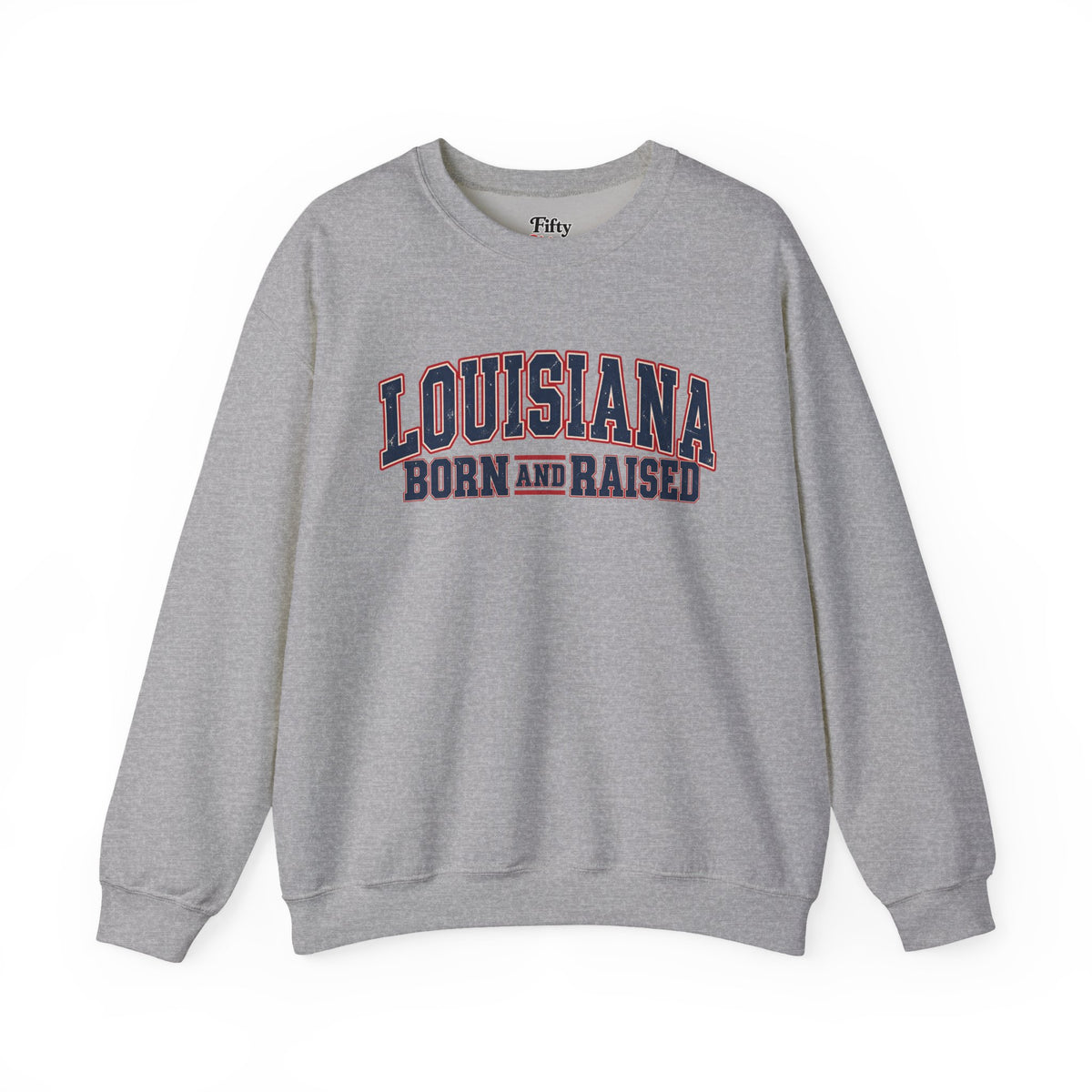 Louisiana Born and Raised Vintage Americana Unisex Sweatshirt Graphic