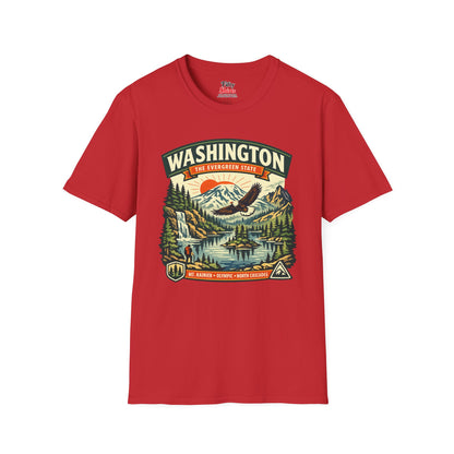 Washington Evergreen State Adventure Unisex Softstyle T Shirt State Pride Graphic Tee Collections FS03