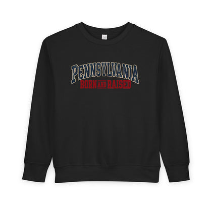 Pennsylvania Born and Raised Classic Souvenir Unisex Toddler Sweatshirt