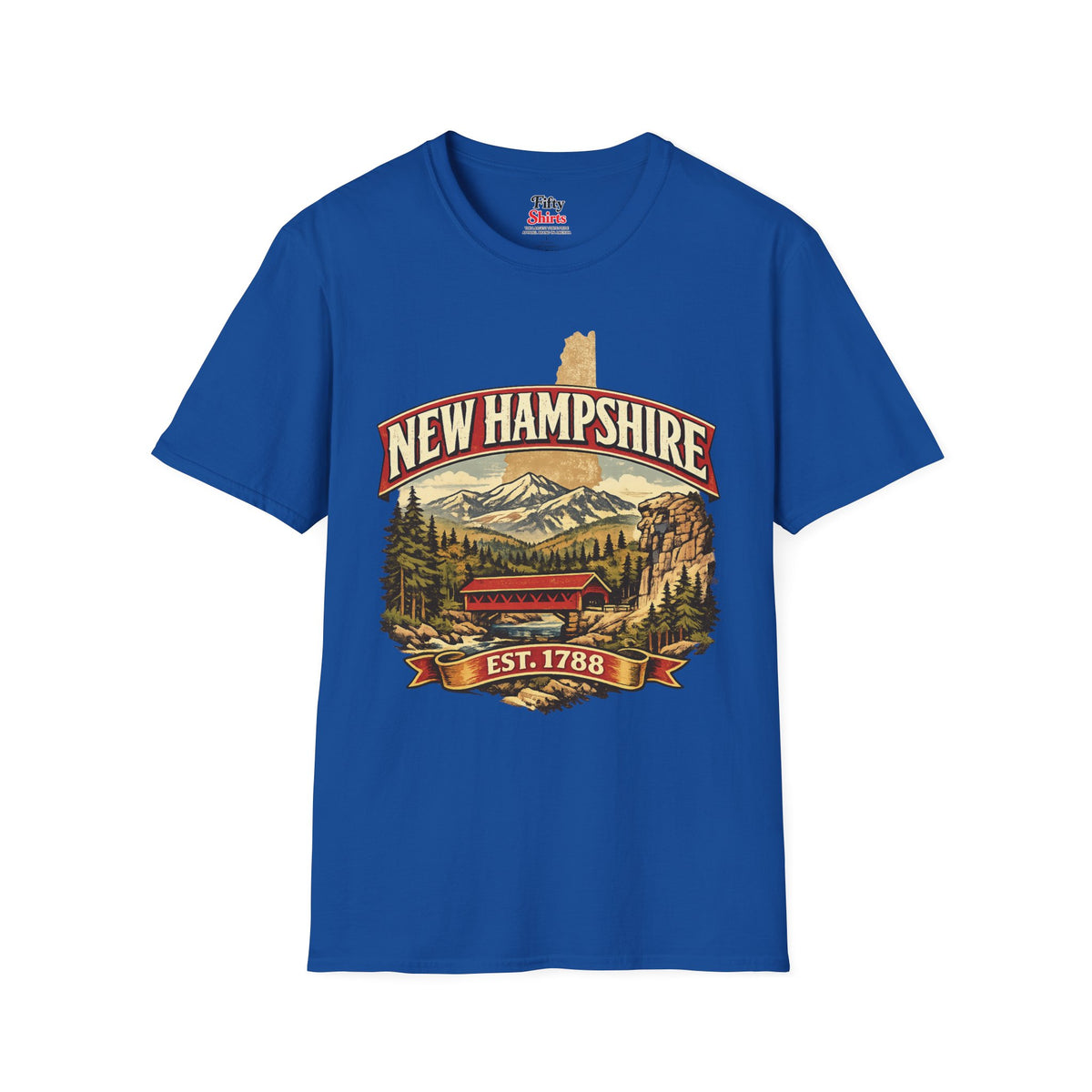 Vintage New Hampshire Heritage Unisex Softstyle T Shirt State Pride Graphic Tee Collections FS03