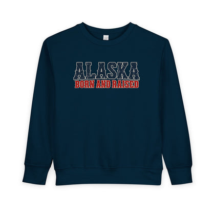 Alaska Born and Raised Western Bold Unisex Toddler Sweatshirt