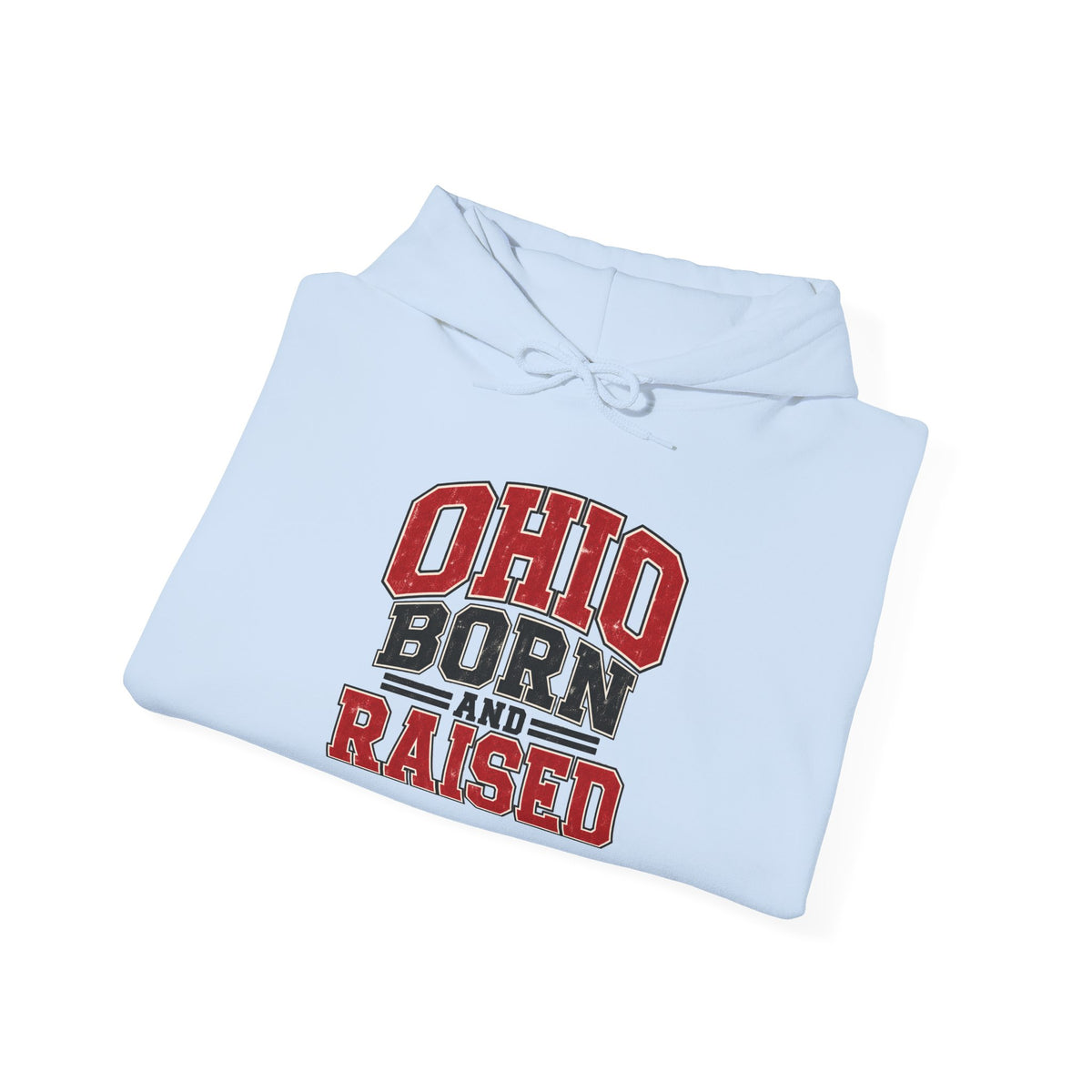 Ohio Born And Raised Unisex Hoodie State Name Graphic
