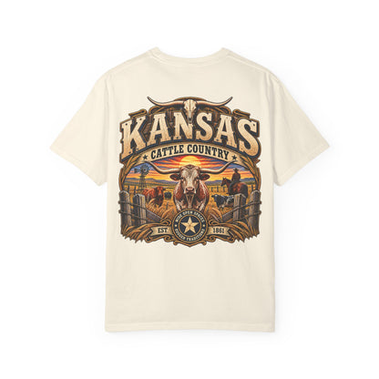 Kansas Cattle Country Unisex Comfort Color 1717 Streetwear Graphic Tee
