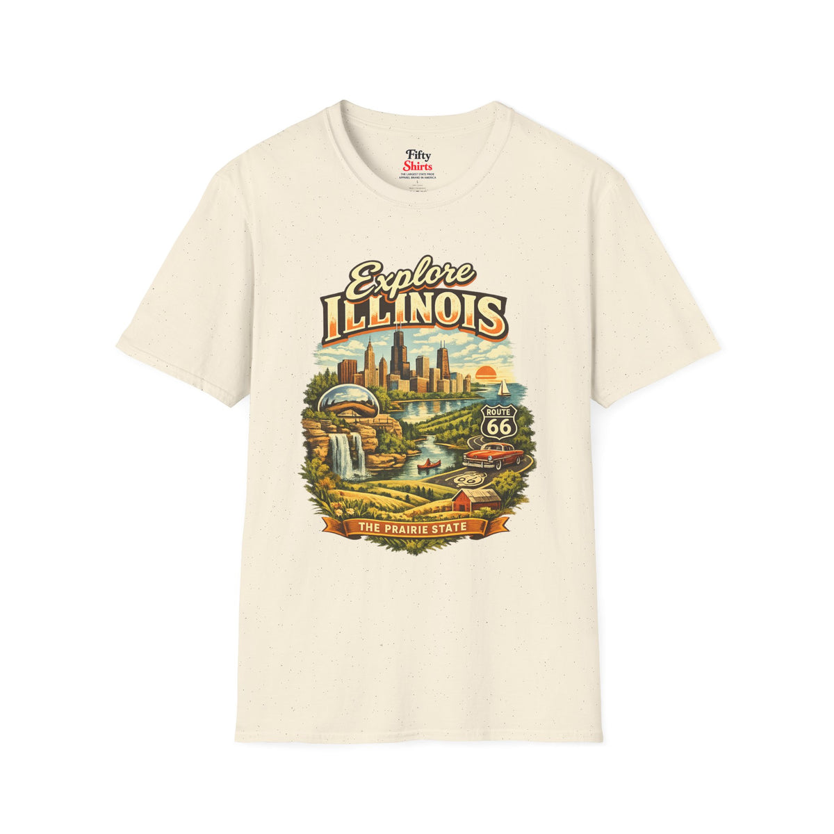 Explore Illinois Unisex Softstyle T Shirt State Pride Graphic Tee Collections FS03