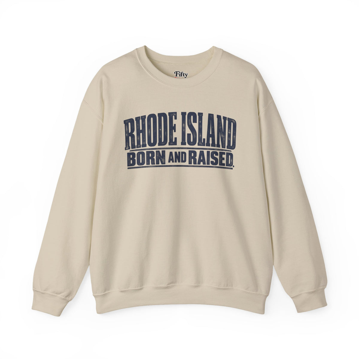 Rhode Island Born and Raised Minimal New England Heritage Unisex Sweatshirt Graphic