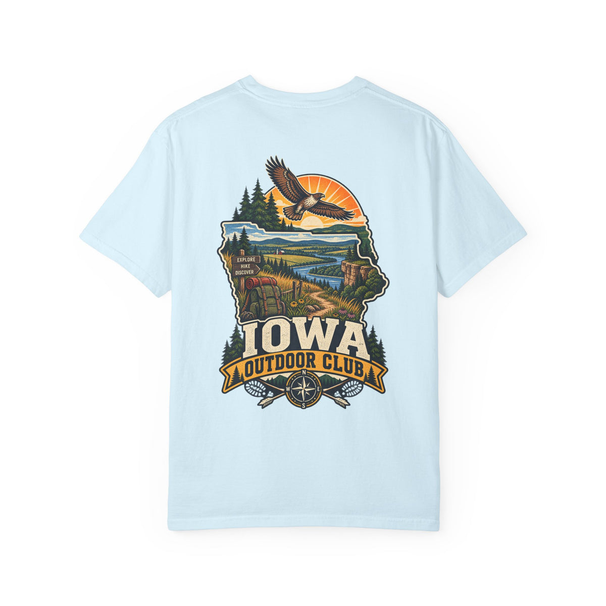 Iowa Outdoor Club Unisex Comfort Color 1717 Streetwear Graphic Tee