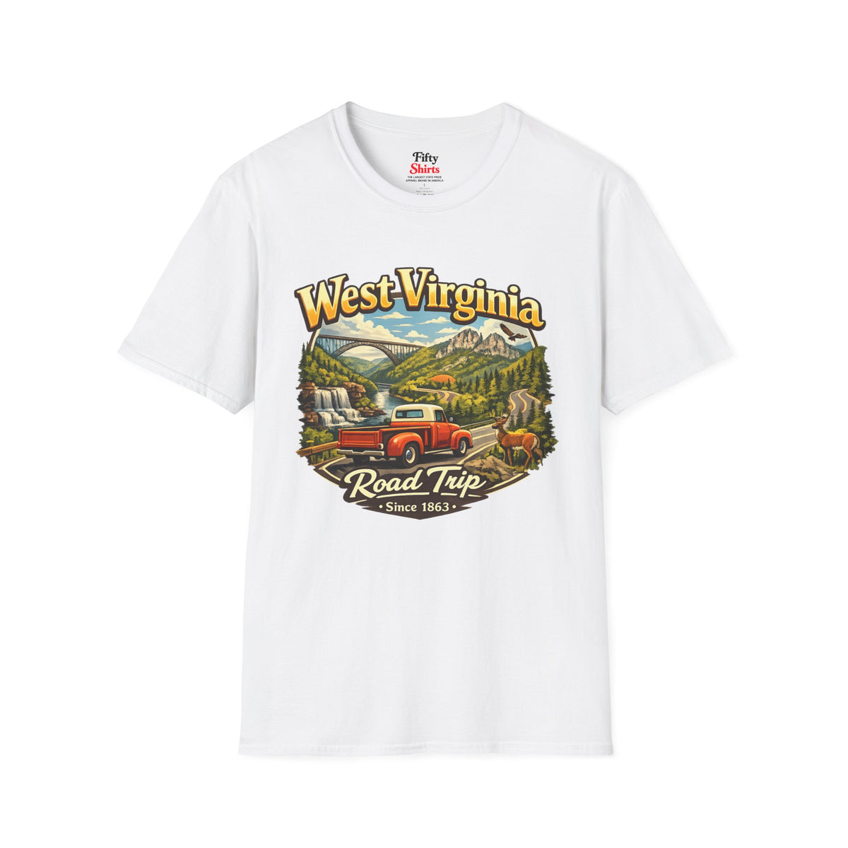 West Virginia Road Trip Unisex Softstyle T Shirt State Pride Graphic Tee Collections FS03