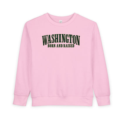 Washington Born and Raised Premium Heritage Unisex Toddler Sweatshirt