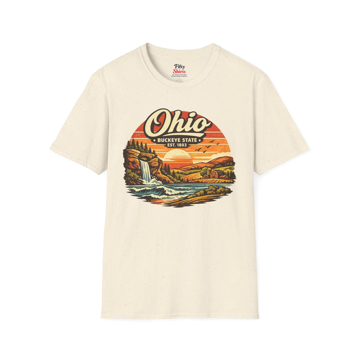 Ohio Sunset Landscape Unisex Softstyle T Shirt State Pride Graphic Tee Collections FS03