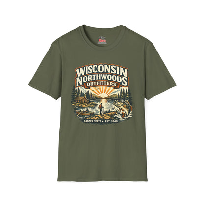 Wisconsin Northwoods Outfitters Unisex Softstyle T Shirt State Pride Graphic Tee Collections FS03