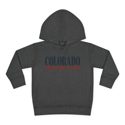 Colorado Born and Raised Premium Mountain Lifestyle Unisex Toddler Pullover Fleece Hoodie