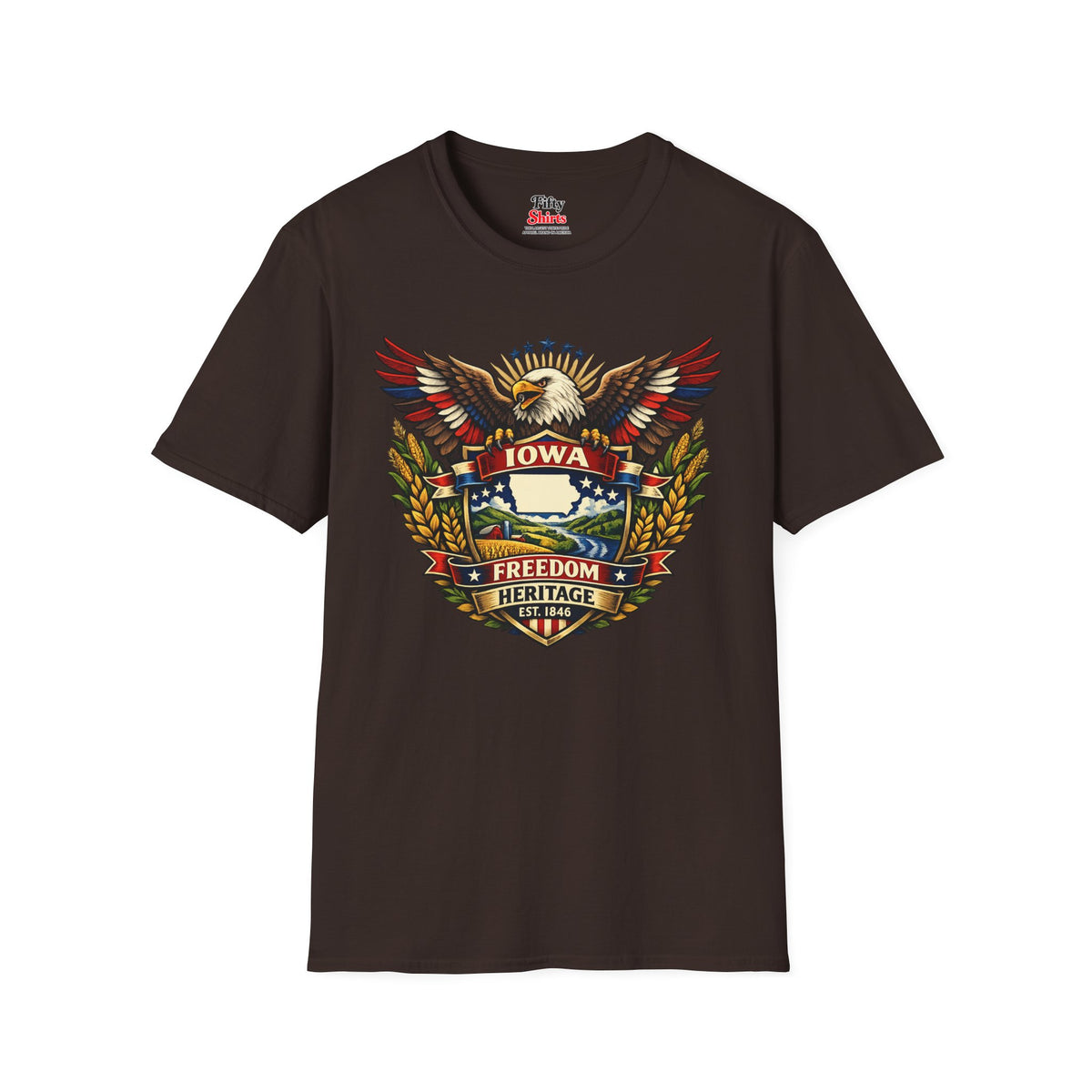 Iowa Americana Eagle Unisex Softstyle T Shirt State Pride Graphic Tee Collections FS03