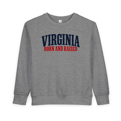 Virginia Born and Raised Premium Heritage Unisex Toddler Sweatshirt