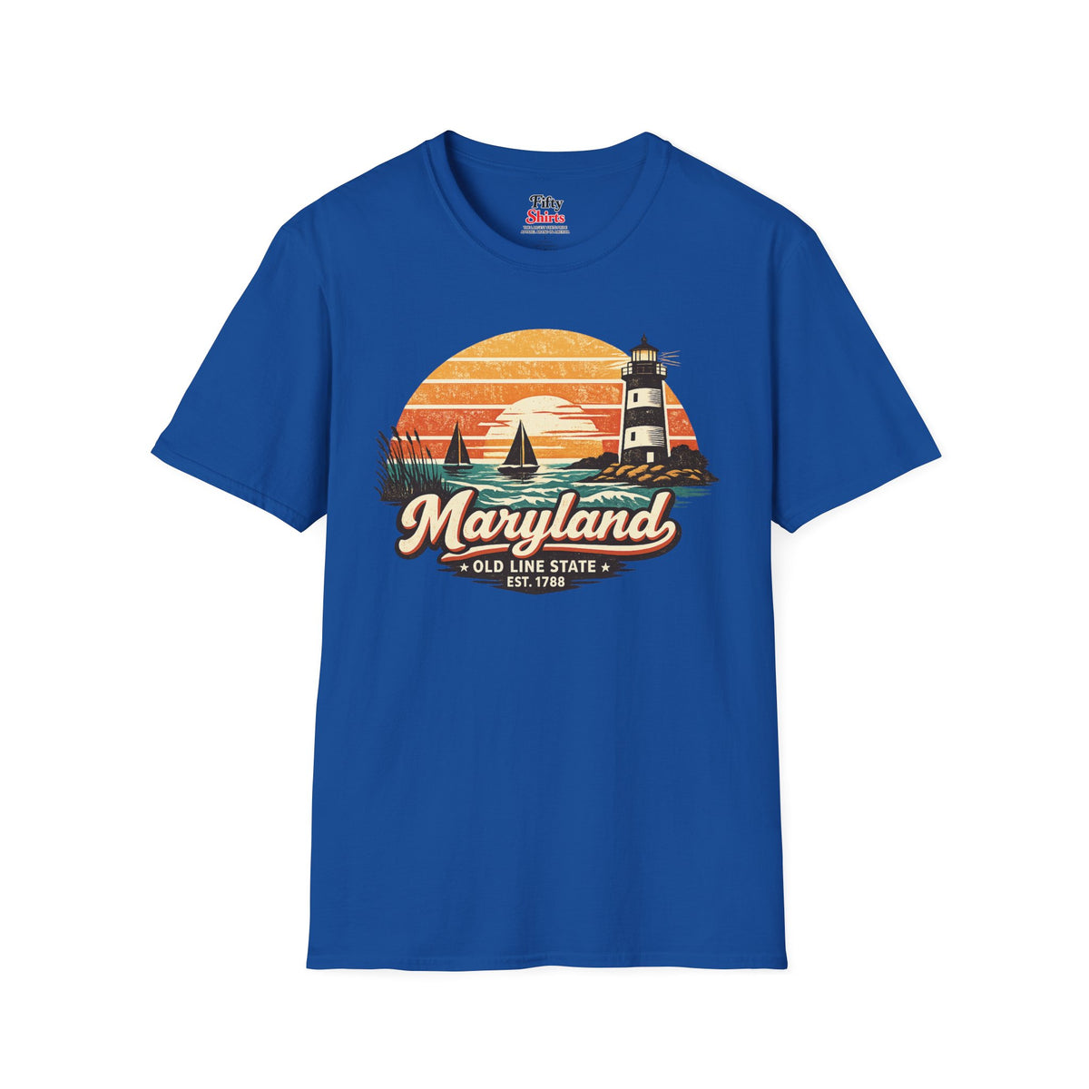 Maryland Coastal Sunset Unisex Softstyle T Shirt State Pride Graphic Tee Collections FS03