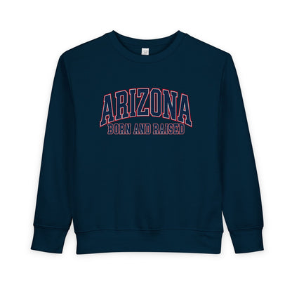 Arizona Born and Raised Classic Collegiate Unisex Toddler Sweatshirt