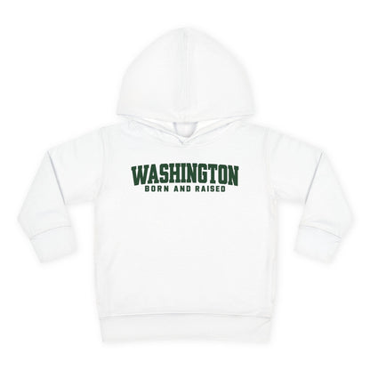 Washington Born and Raised Minimal Modern Unisex Toddler Pullover Fleece Hoodie