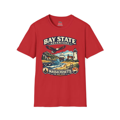 Massachusetts Bay State Adventure Unisex Softstyle T Shirt State Pride Graphic Tee Collections FS03