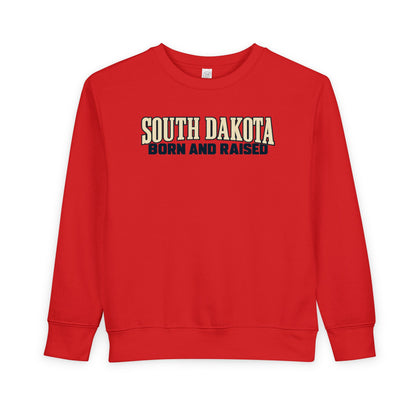 South Dakota Born and Raised Premium Heritage Unisex Toddler Sweatshirt
