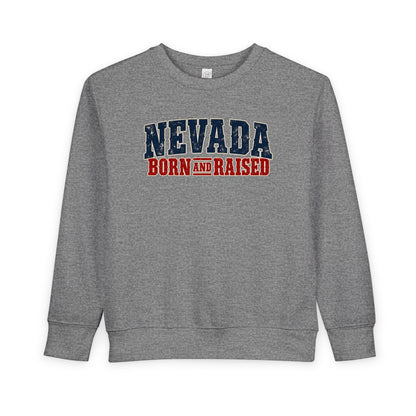 Nevada Born and Raised Vintage Western Workwear Unisex Toddler Sweatshirt