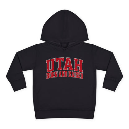 Utah Born and Raised Collegiate Classic Unisex Toddler Pullover Fleece Hoodie