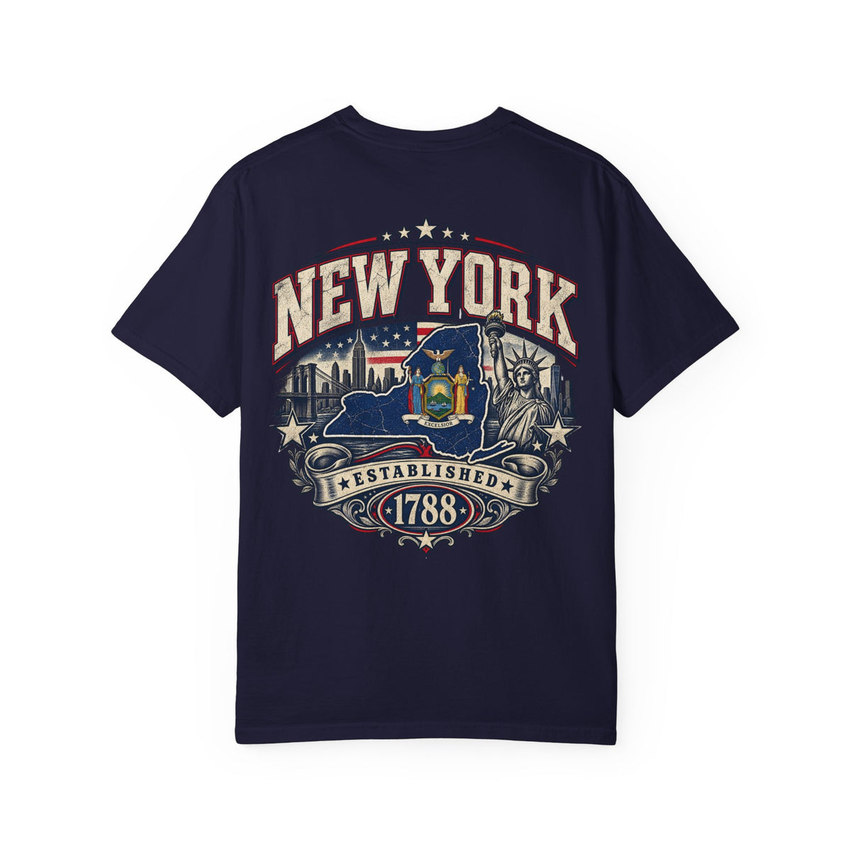 New York Established 1788 Unisex Comfort Color 1717 Streetwear Graphic Tee