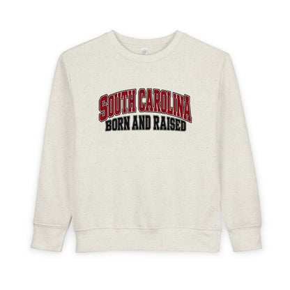 South Carolina Born and Raised Old-School Athletic Unisex Toddler Sweatshirt