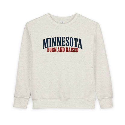 Minnesota Born and Raised Luxury Heritage Unisex Toddler Sweatshirt