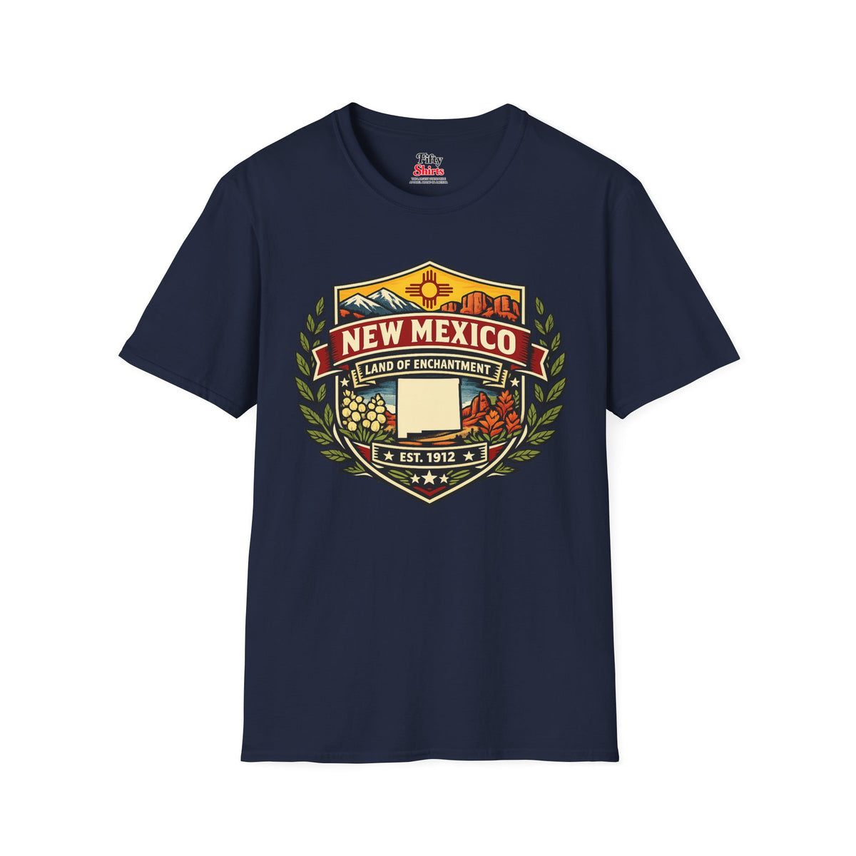 New Mexico Heritage Badge Unisex Softstyle T Shirt State Pride Graphic Tee Collections FS03