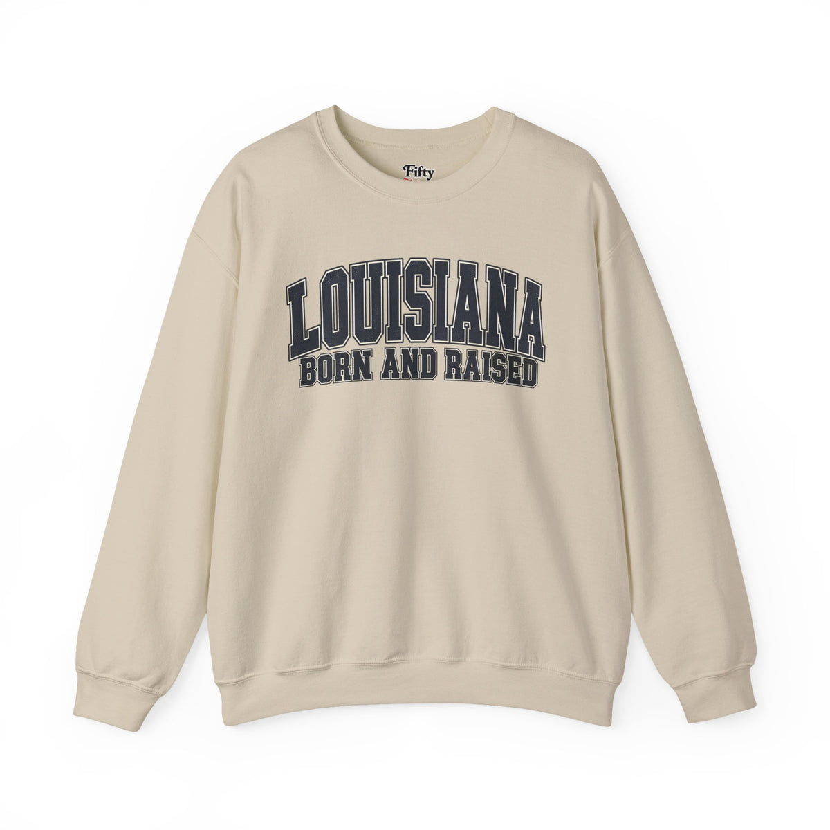 Louisiana Born and Raised Bold Athletic Unisex Sweatshirt Graphic
