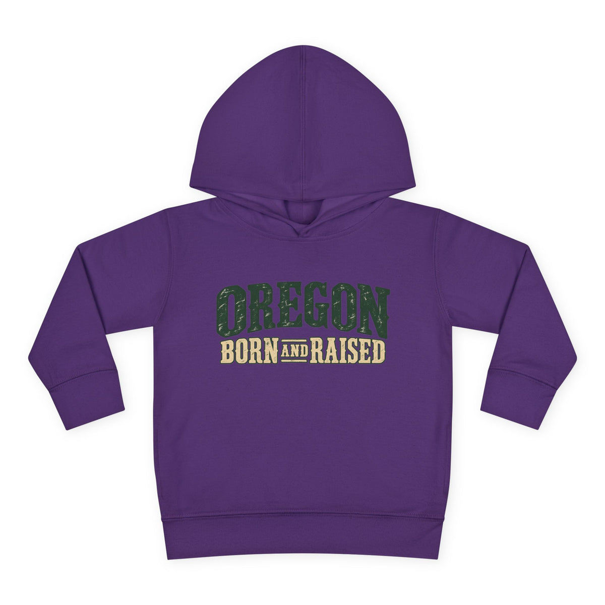 Oregon Born and Raised Rustic Pacific Northwest Unisex Toddler Pullover Fleece Hoodie