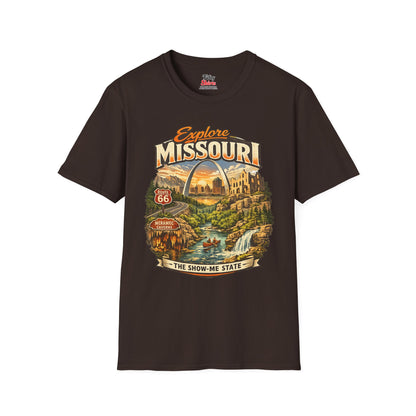 Explore Missouri Unisex Softstyle T Shirt State Pride Graphic Tee Collections FS03