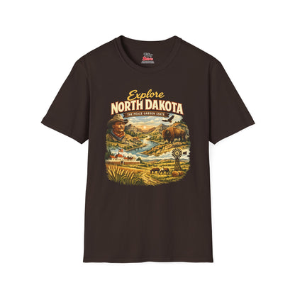 Explore North Dakota Unisex Softstyle T Shirt State Pride Graphic Tee Collections FS03