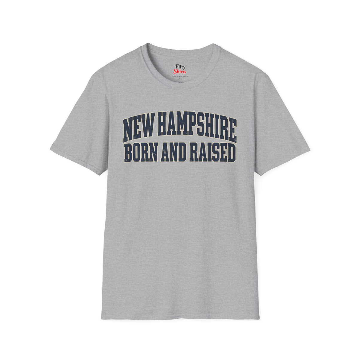 New Hampshire Born and Raised Unisex Softstyle T Shirt State Name Graphic Tee