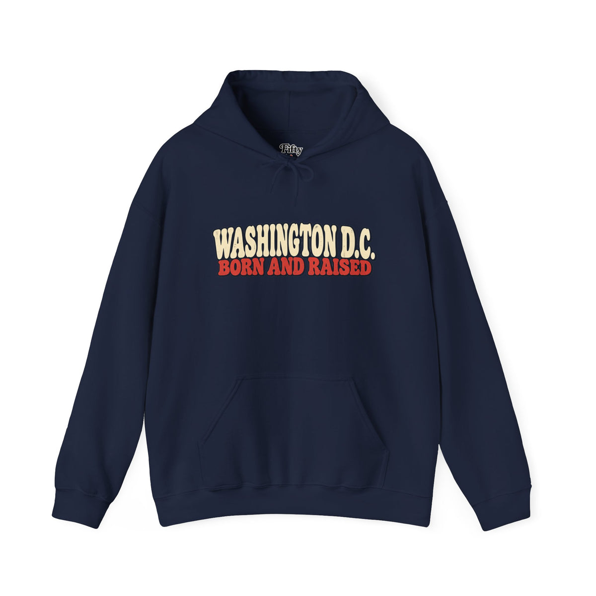 Washington DC Born and Raised Retro 1970s Unisex Hoodie Graphic