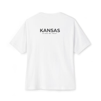 Kansas All State In God We Trust Unisex Casual Oversized Boxy Tee