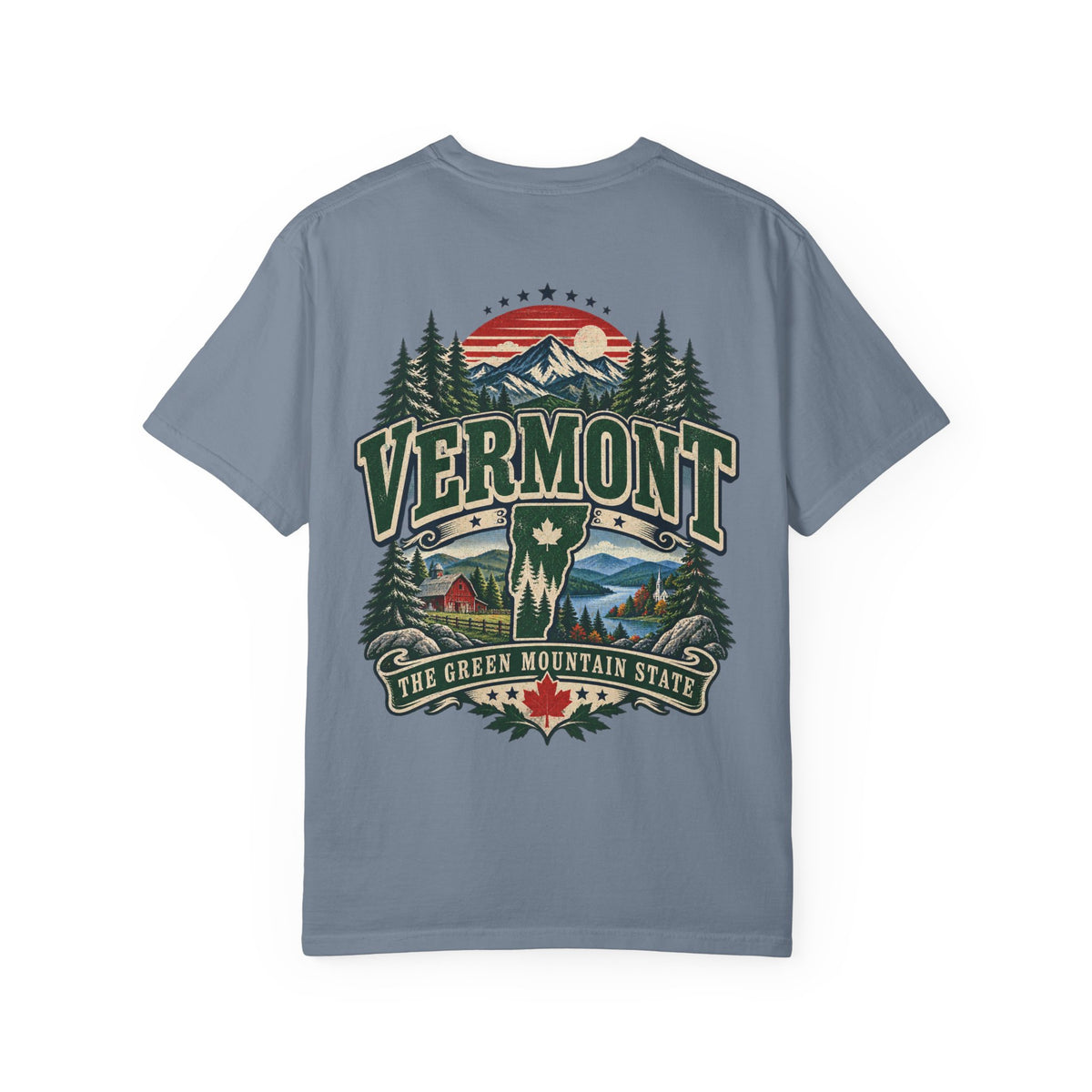 Vermont the Green Mountain State Unisex Comfort Color 1717 Streetwear Graphic Tee