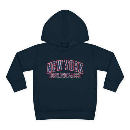 New York Born and Raised Vintage Athletic Heritage Unisex Toddler Pullover Fleece Hoodie Graphic