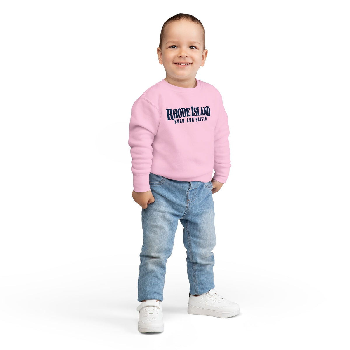 Rhode Island Born and Raised Premium Heritage Unisex Toddler Sweatshirt