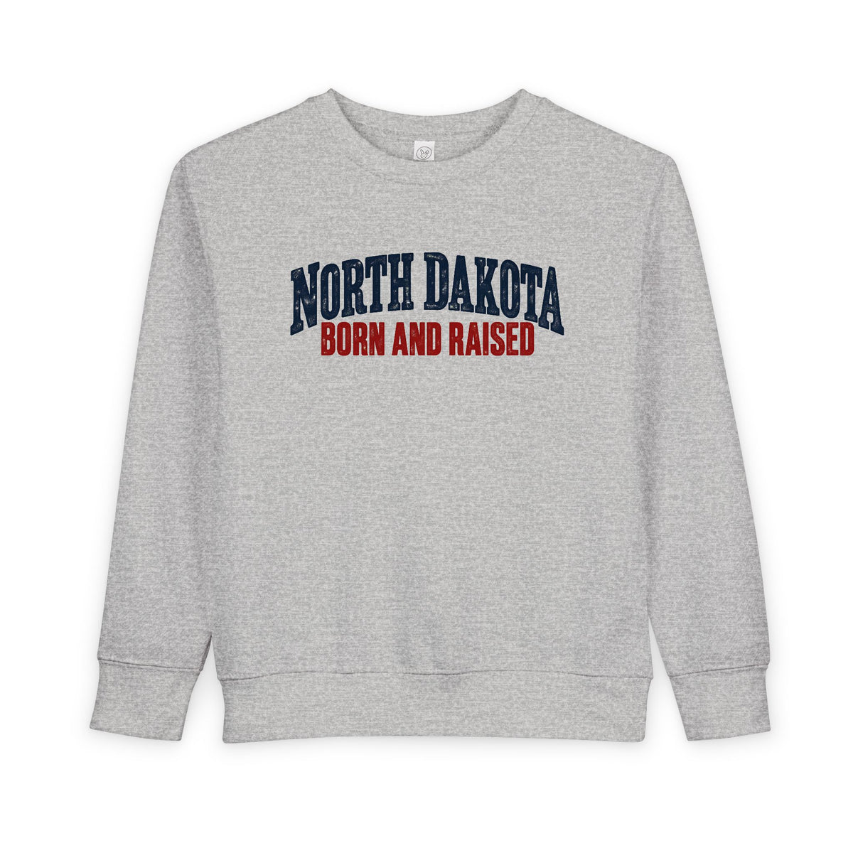 North Dakota Born and Raised Classic Prairie Souvenir Unisex Toddler Sweatshirt