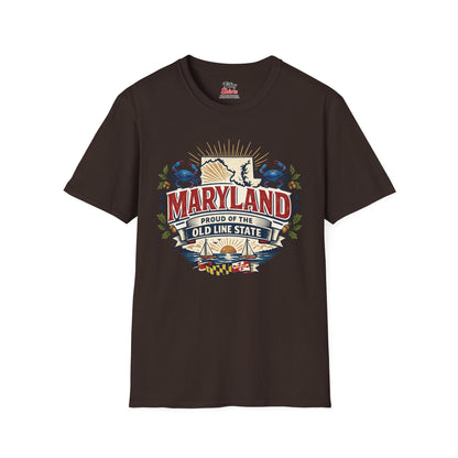 Maryland State Pride Unisex Softstyle T Shirt State Pride Graphic Tee Collections FS03