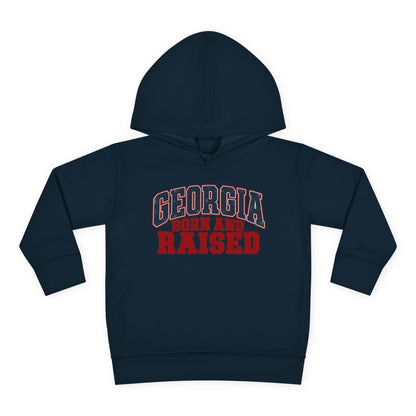 Georgia Born and Raised Rustic Southern Unisex Toddler Pullover Fleece Hoodie