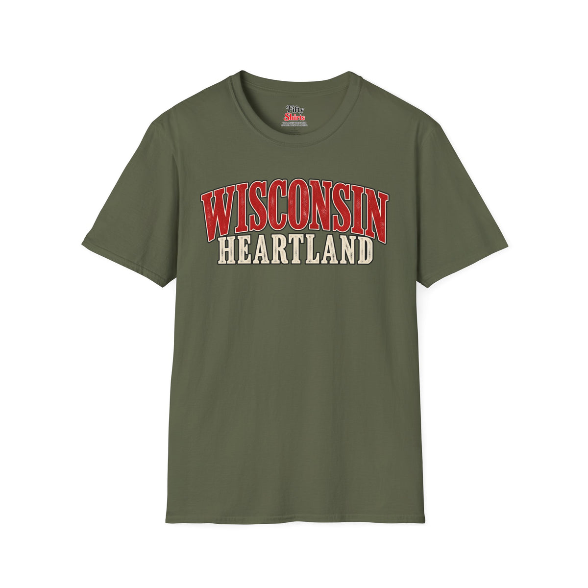 Wisconsin Heartland Unisex Softstyle T Shirt State Name Graphic Tee
